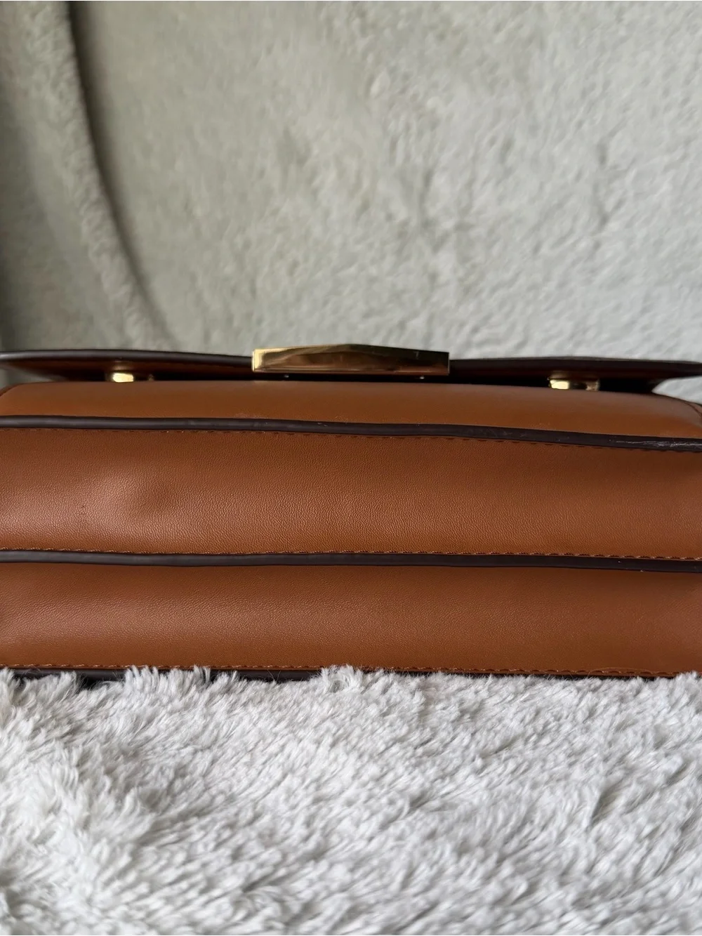 Michael Kors Brown Logo Crossbody with Gold Chain